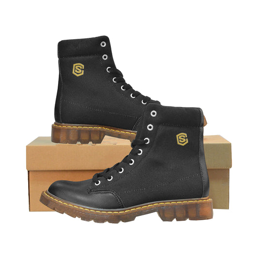 gold logo Apache Round Toe Men's Winter Boots (Model 1402)