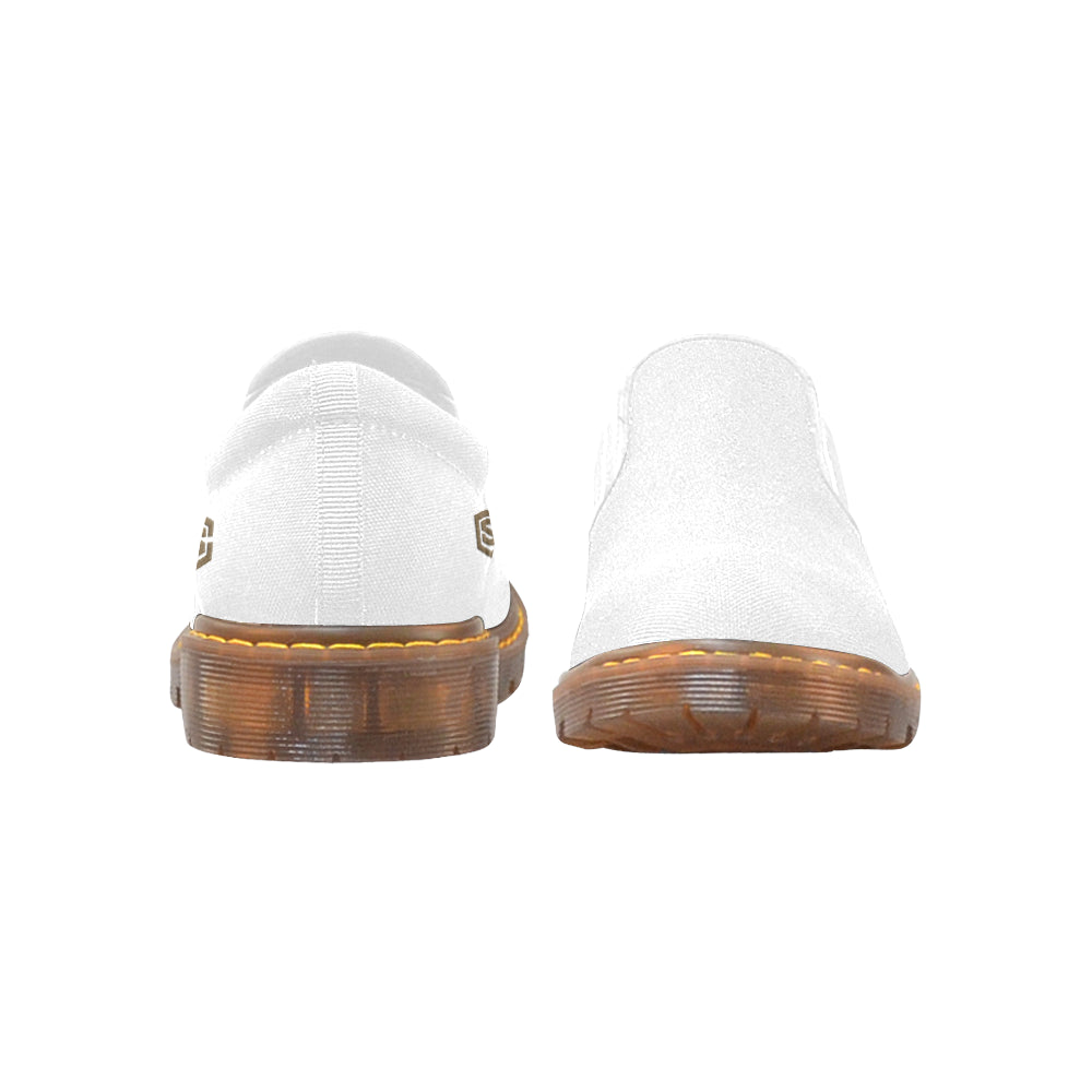 brown logo Martin Women's Slip-On Loafer (Model 12031)