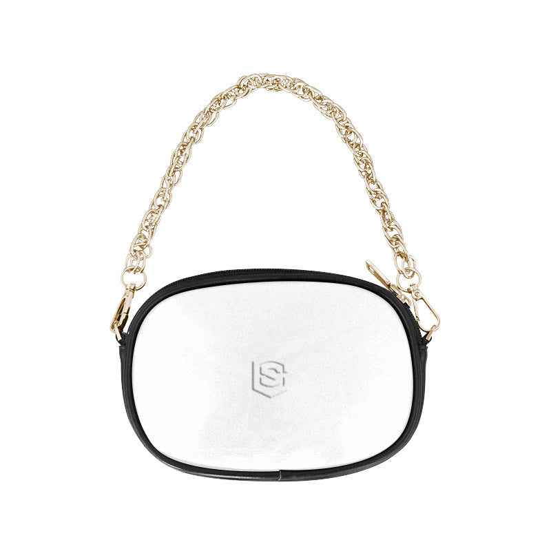WHITE CHAIN PURSE white logo Chain Purse (Model 1626)