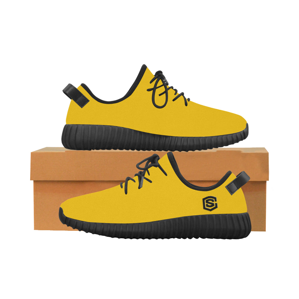 black logo Grus Men's Breathable Woven Running Shoes (Model 022)