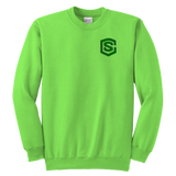 Youth Crewneck Sweatshirt WITH GREEN LOGO