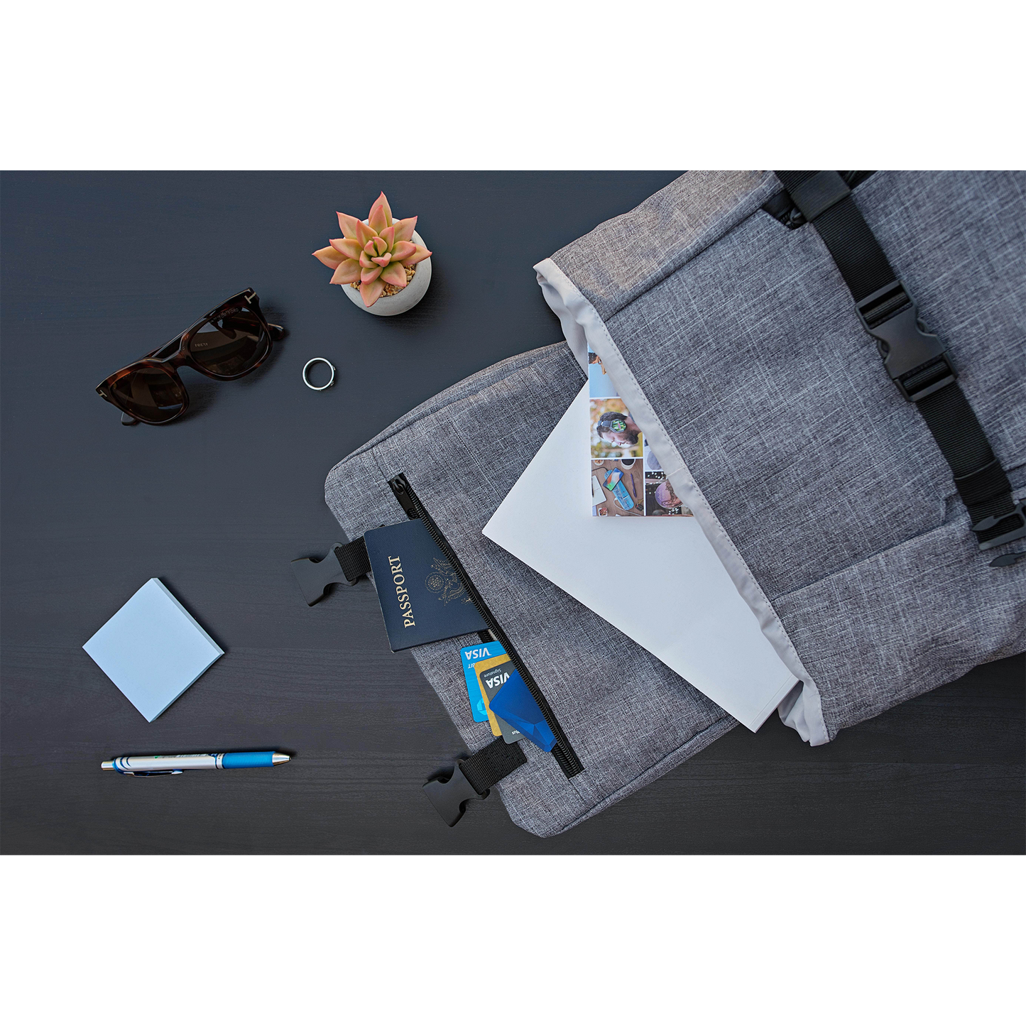 GRAY PENRYN BACKPACK GRAY LOGO