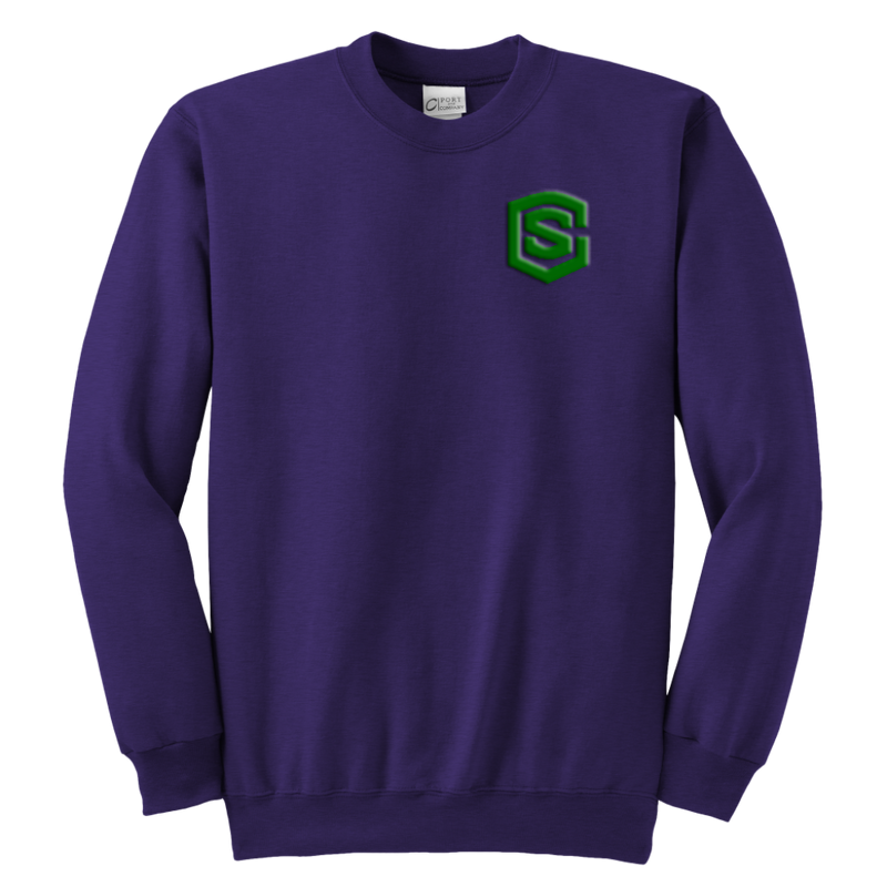 Youth Crewneck Sweatshirt WITH GREEN LOGO