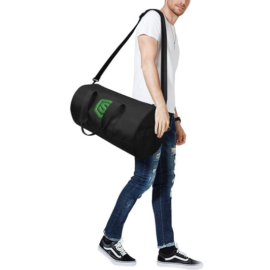BLACK TRAVEL BAG WITH GREEN LOGO Travel Duffel Bags (Model 1679)