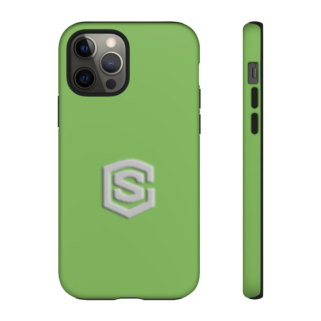 Green Tough Cases Silver Logo