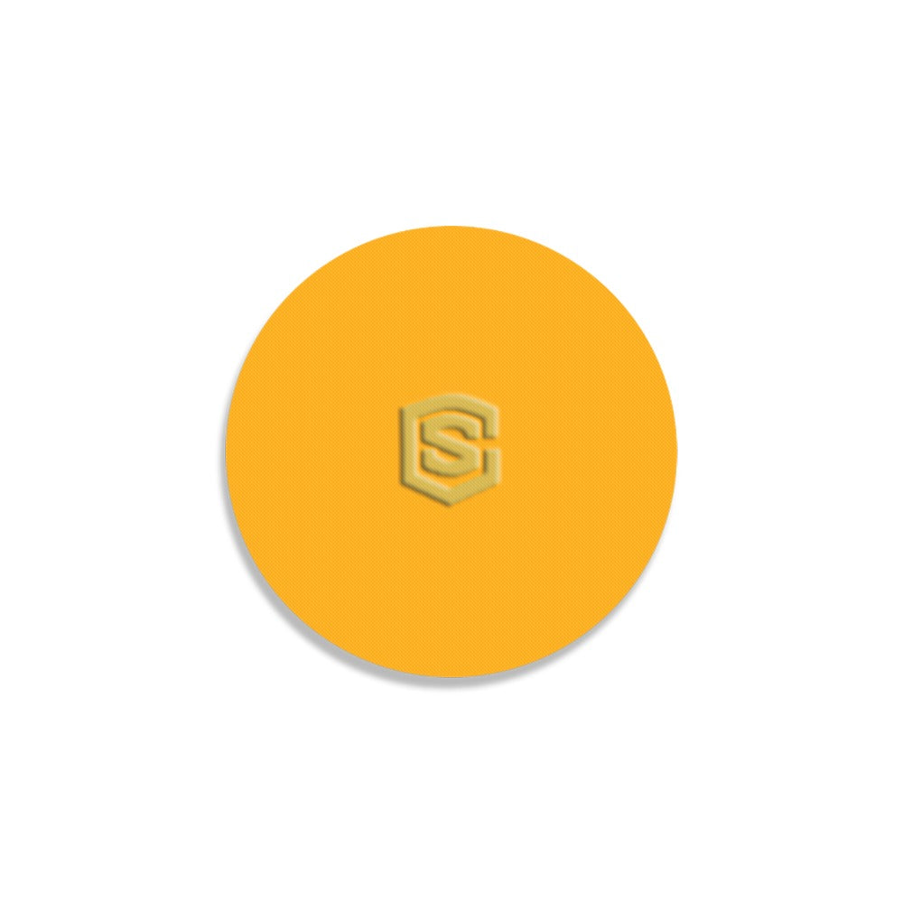 Orange Round Coaster with Gold Logo Round Coaster