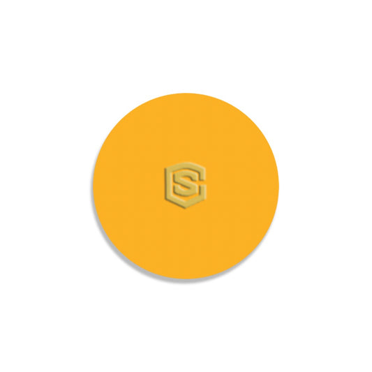 Orange Round Coaster with Gold Logo Round Coaster