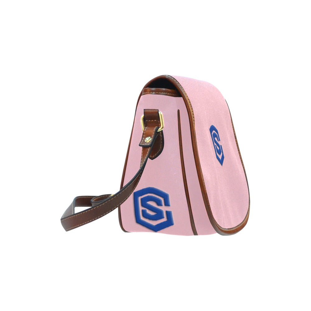 PINK Saddle Bag WITH BLUE LOGO Saddle Bag (Model 1649) (Small)