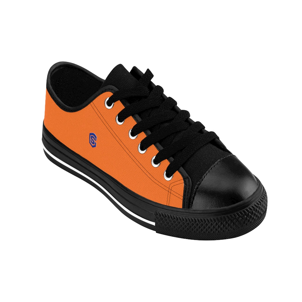 orange Men's Sneakers - blue logo