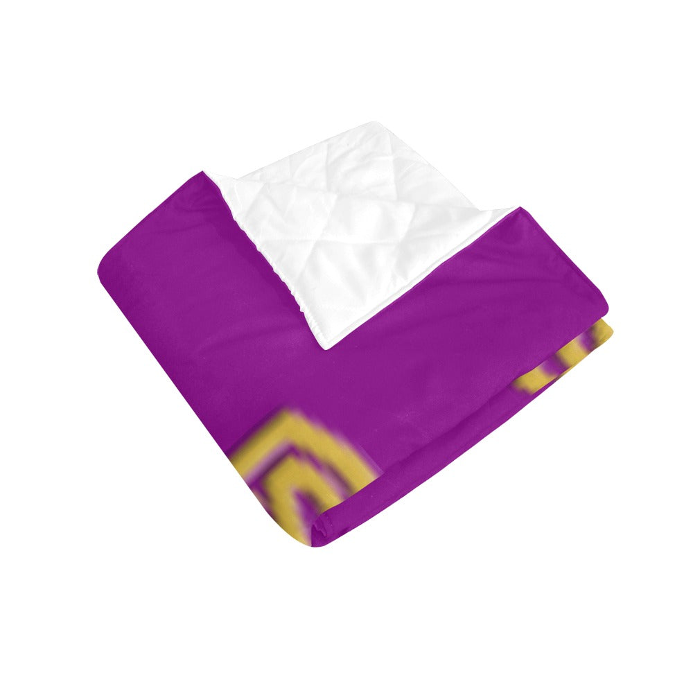 Purple Quilt with Gold Logo Custom Quilt  70" x 80"