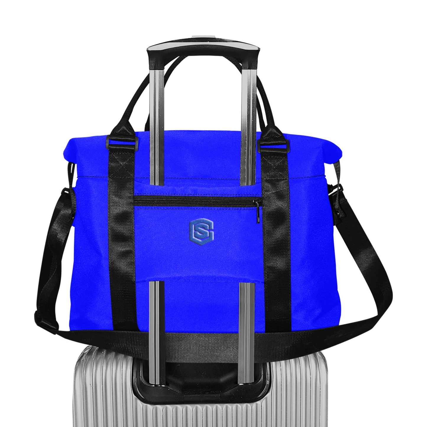 Blue Large Capacity Duffle Bag With Blue Logo Large Capacity Duffle Bag(Model1715)