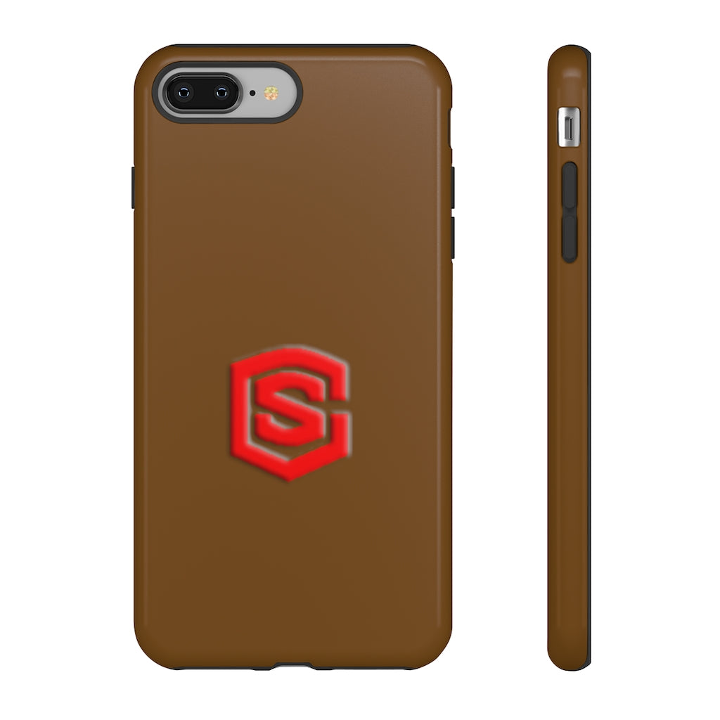 Brown Tough Cases Red Logo