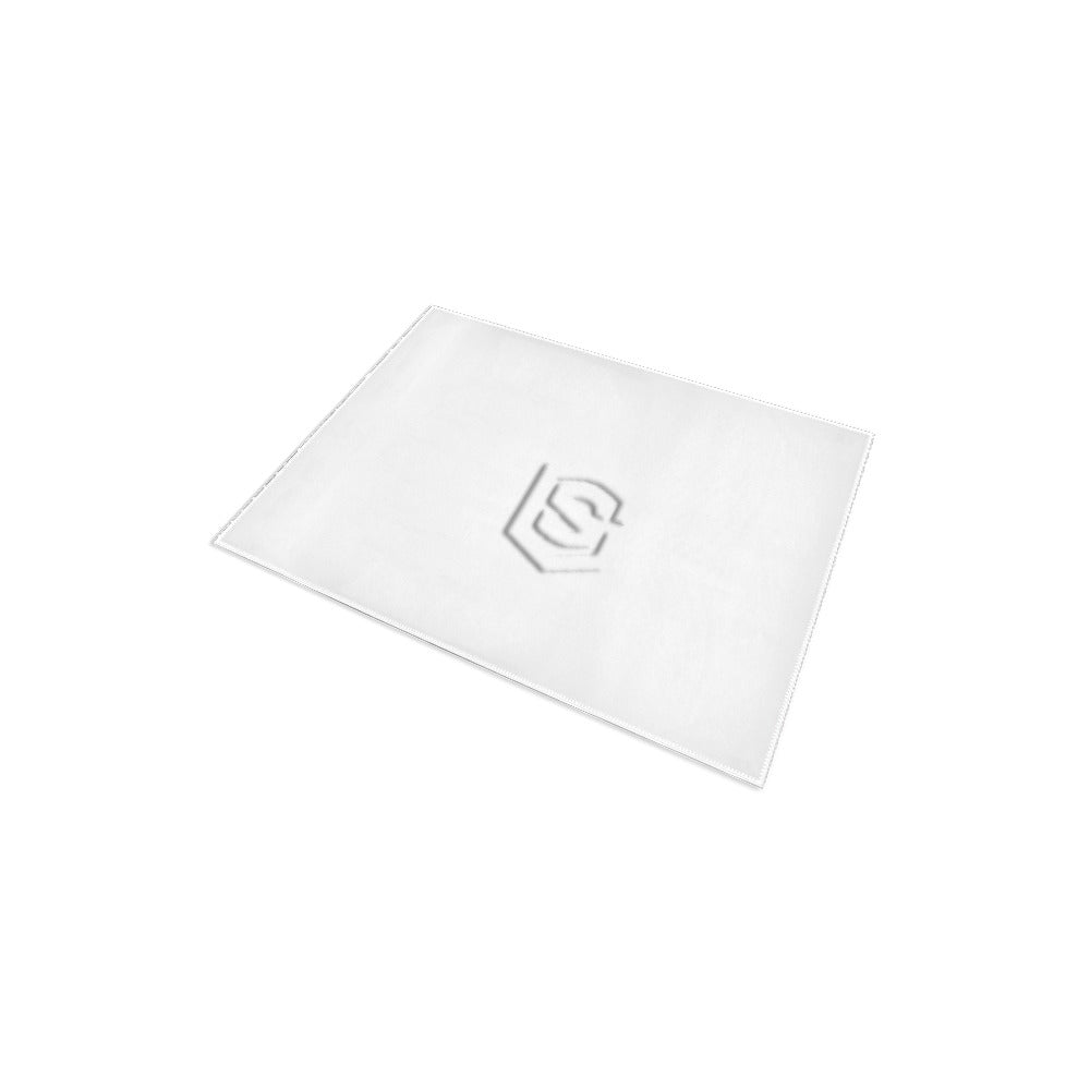 White Area Rug 2.6' x 1.7' with White Logo Area Rug 2.6' x 1.7'