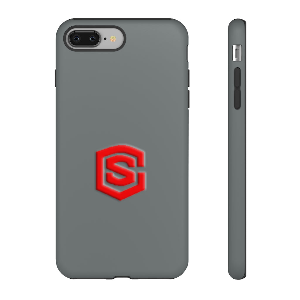 Grey Tough Cases Red Logo