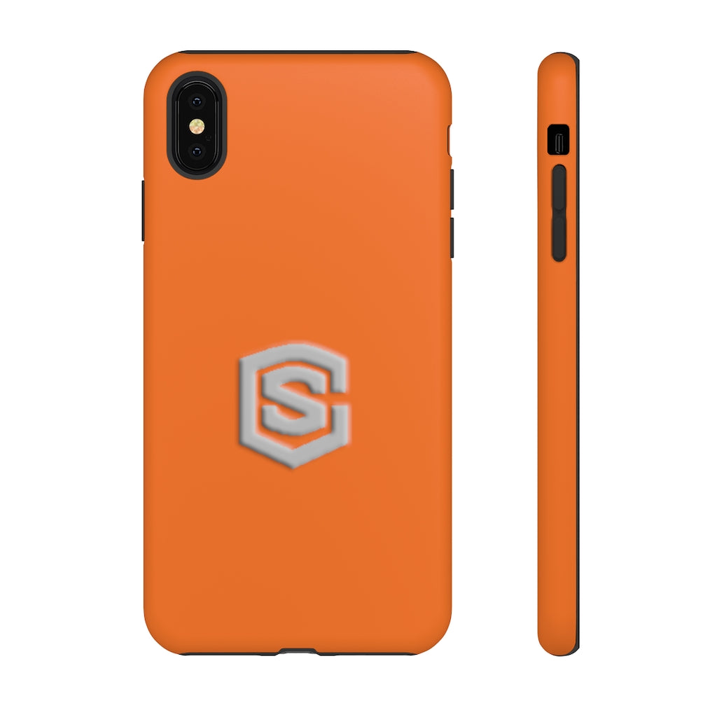 Orange Tough Cases Silver Logo