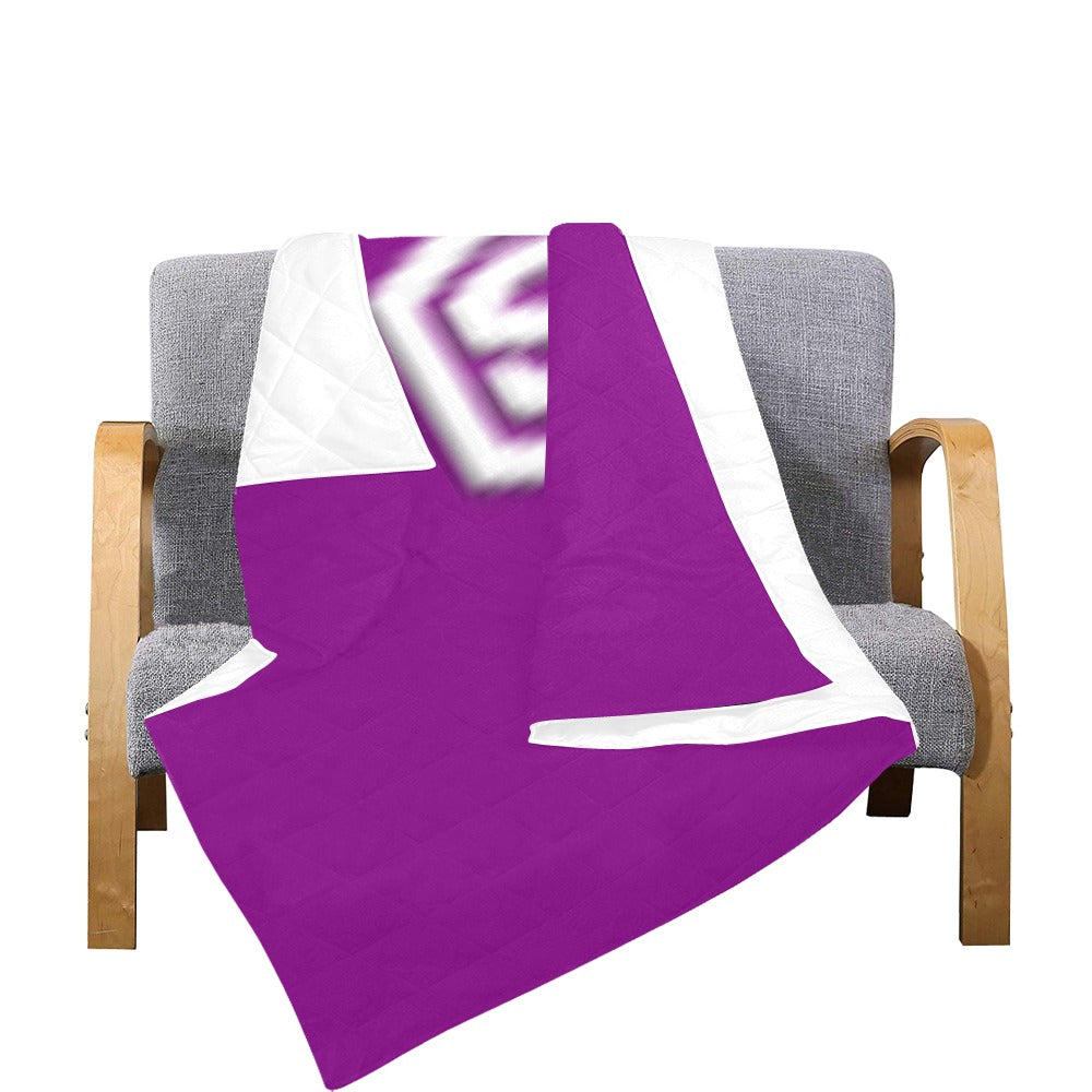 Purple Quilt with White Logo Custom Quilt  70" x 80"