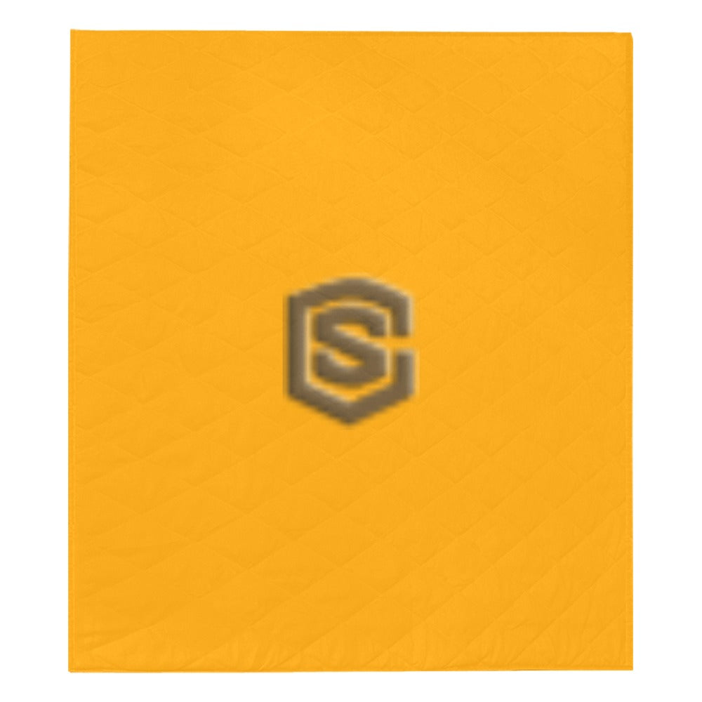 Orange Quilt with Brown Logo Custom Quilt  70" x 80"