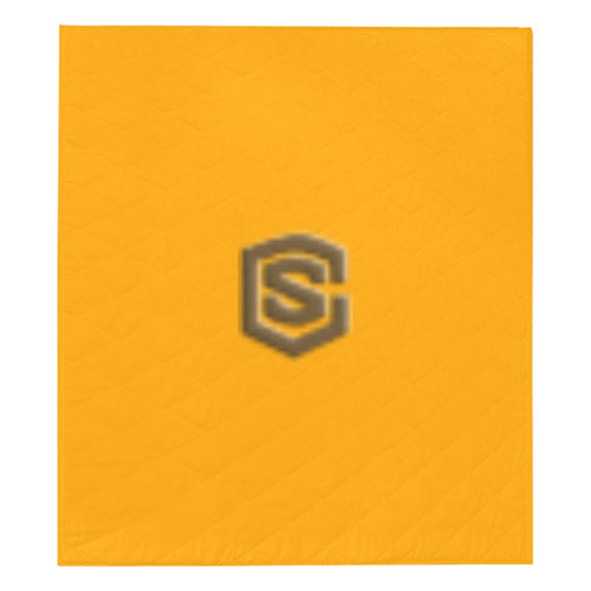 Orange Quilt with Brown Logo Custom Quilt  70" x 80"