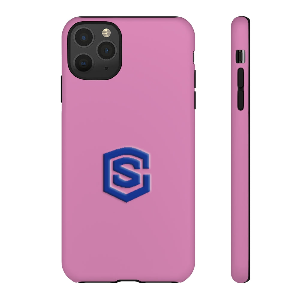 Pink Tough Cases Blue Logo