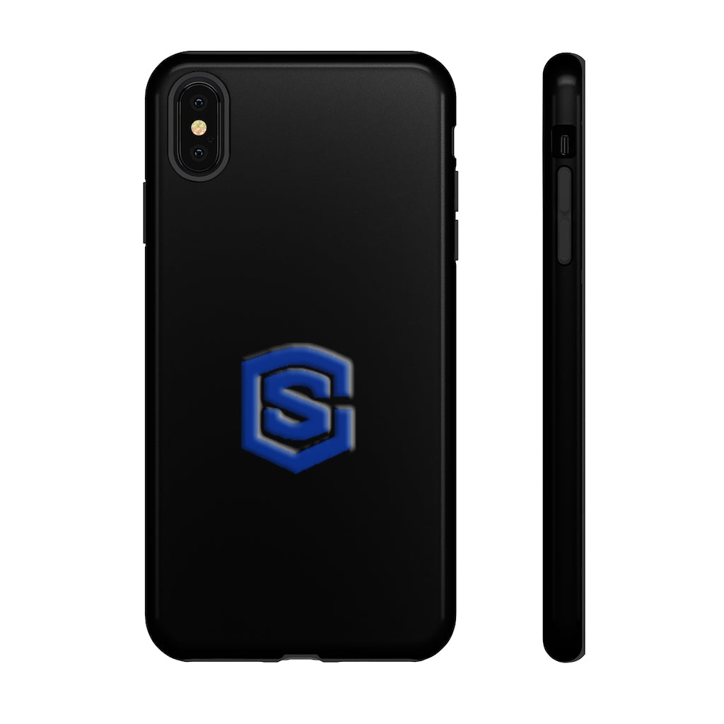 Black Tough Cases Blue Logo