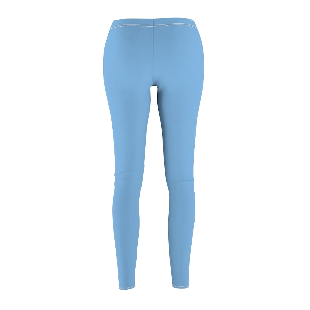 Blue Women's Cut & Sew Casual Leggings Blue logo