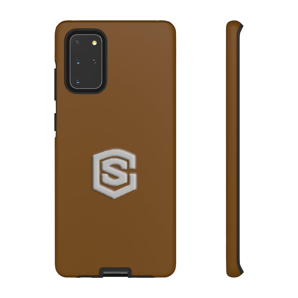 Brown Tough Cases Silver Logo