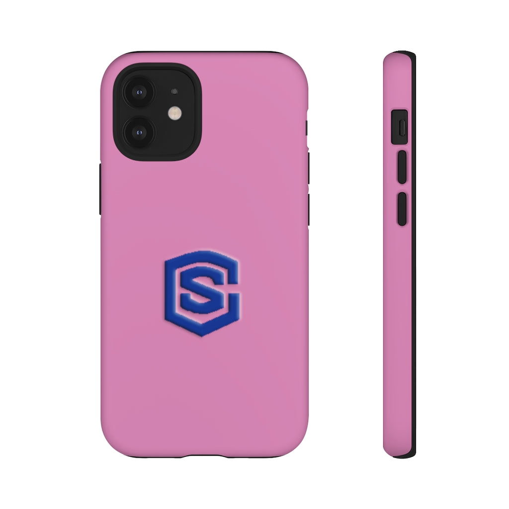 Pink Tough Cases Blue Logo