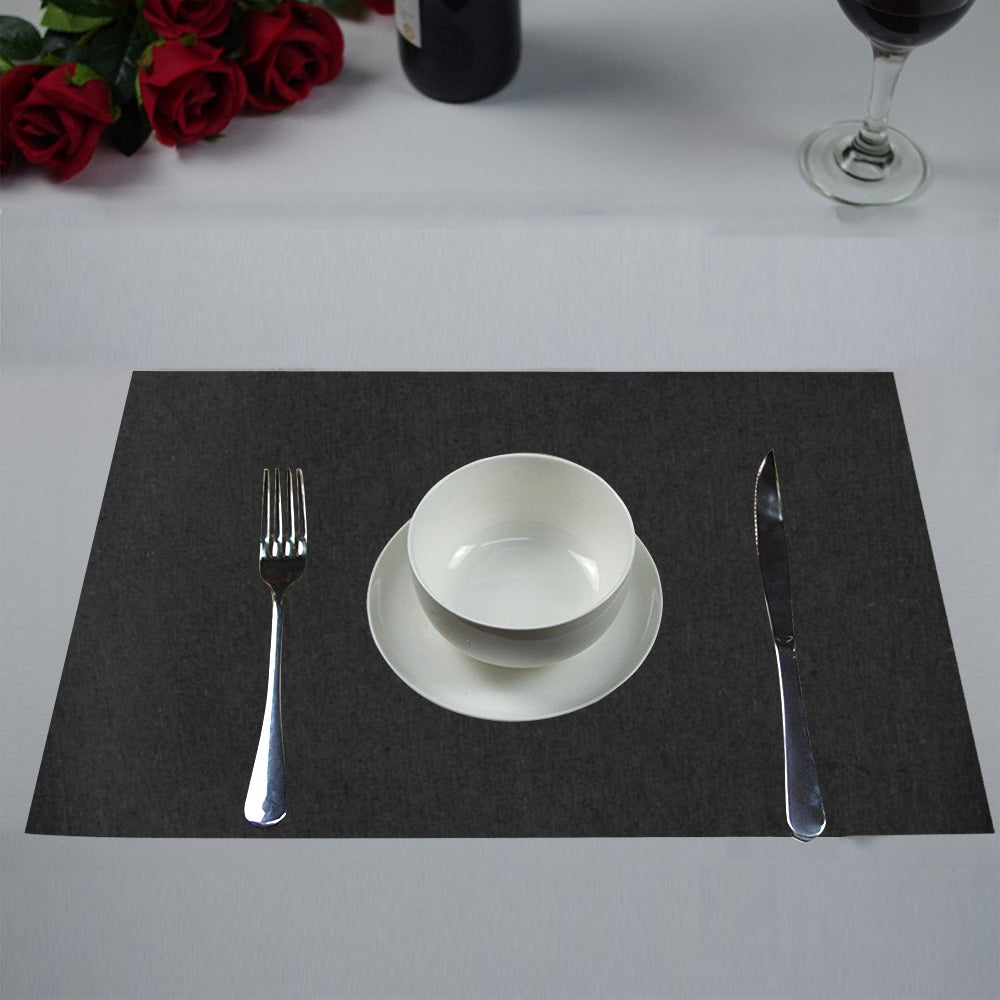 Black Placemats 12" x 18" With Grey Logo Placemats 12" x 18" (Set of 2)