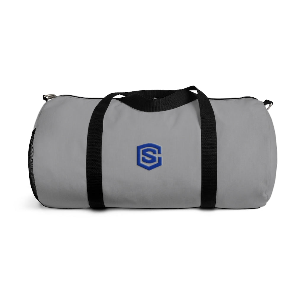 Grey Duffel Bag Blue Logo