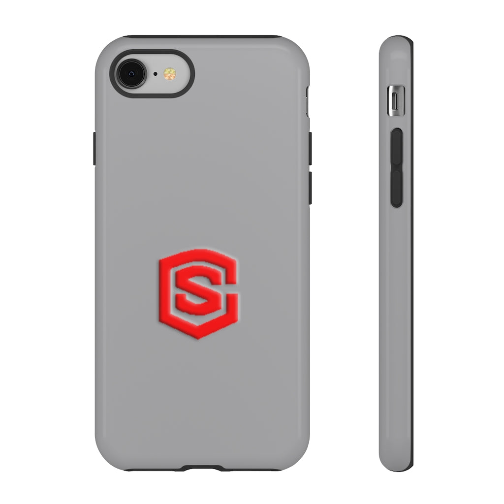 Grey Tough Cases Red Logo