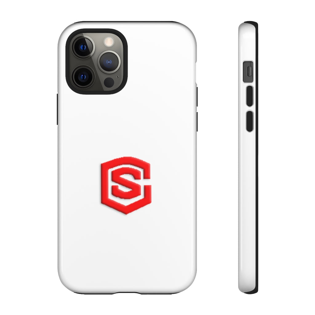 White Tough Cases Red Logo