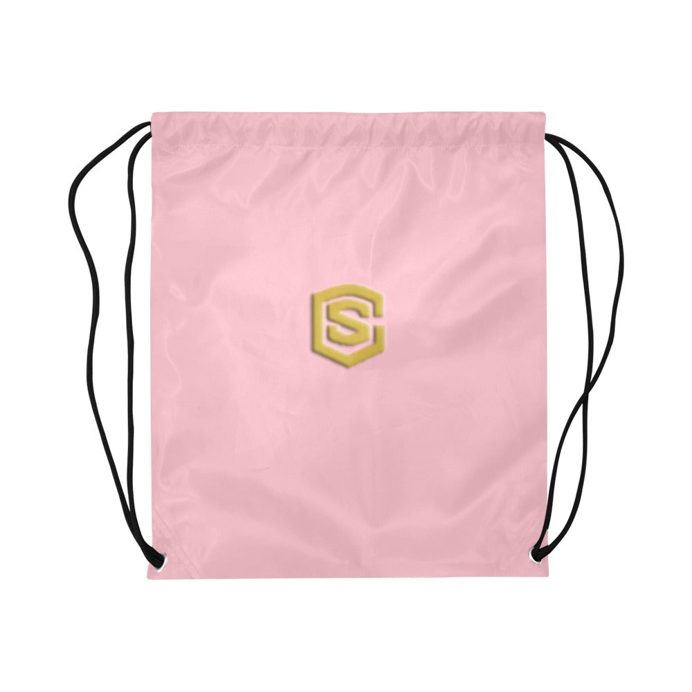 Pink Drawstring Bags Large With Gold Logo Drawstring Bags Large With Gold Logo Drawstring Bags (Model 1604) (Large)