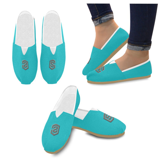 PINK Casual Canvas Women's WITH GRAY LOGO Casual Canvas Women's Shoes (Model 004) (Designs are mirrored)