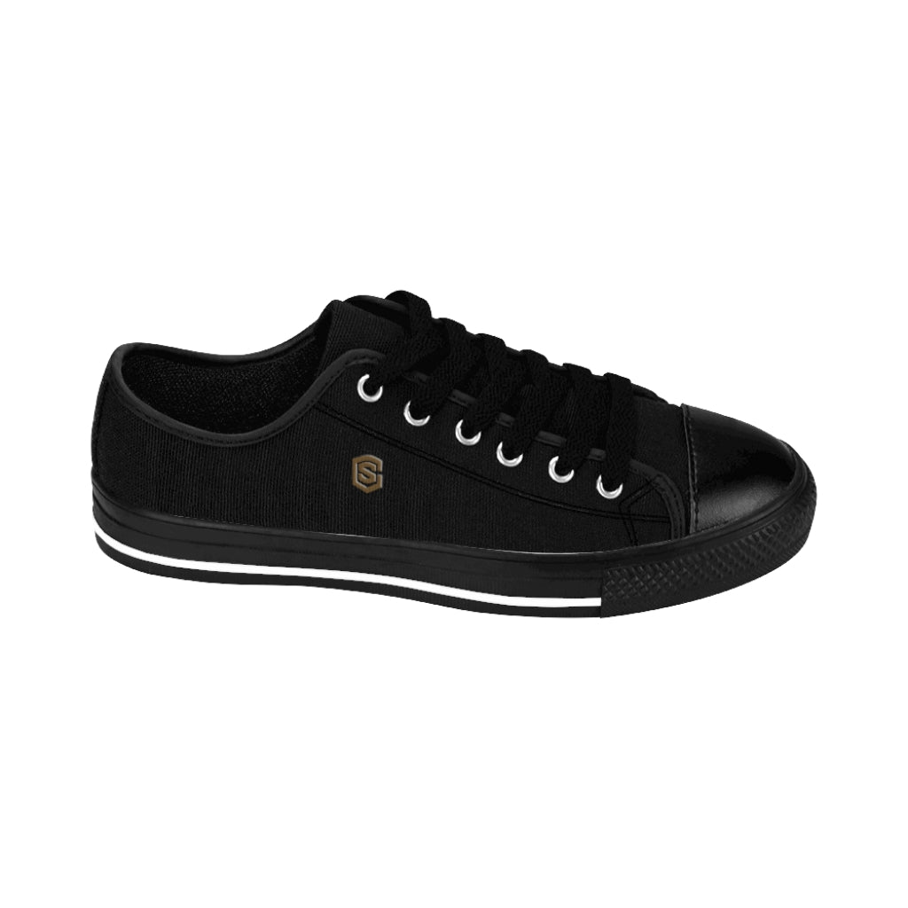 Black Men's Sneakers - brown logo