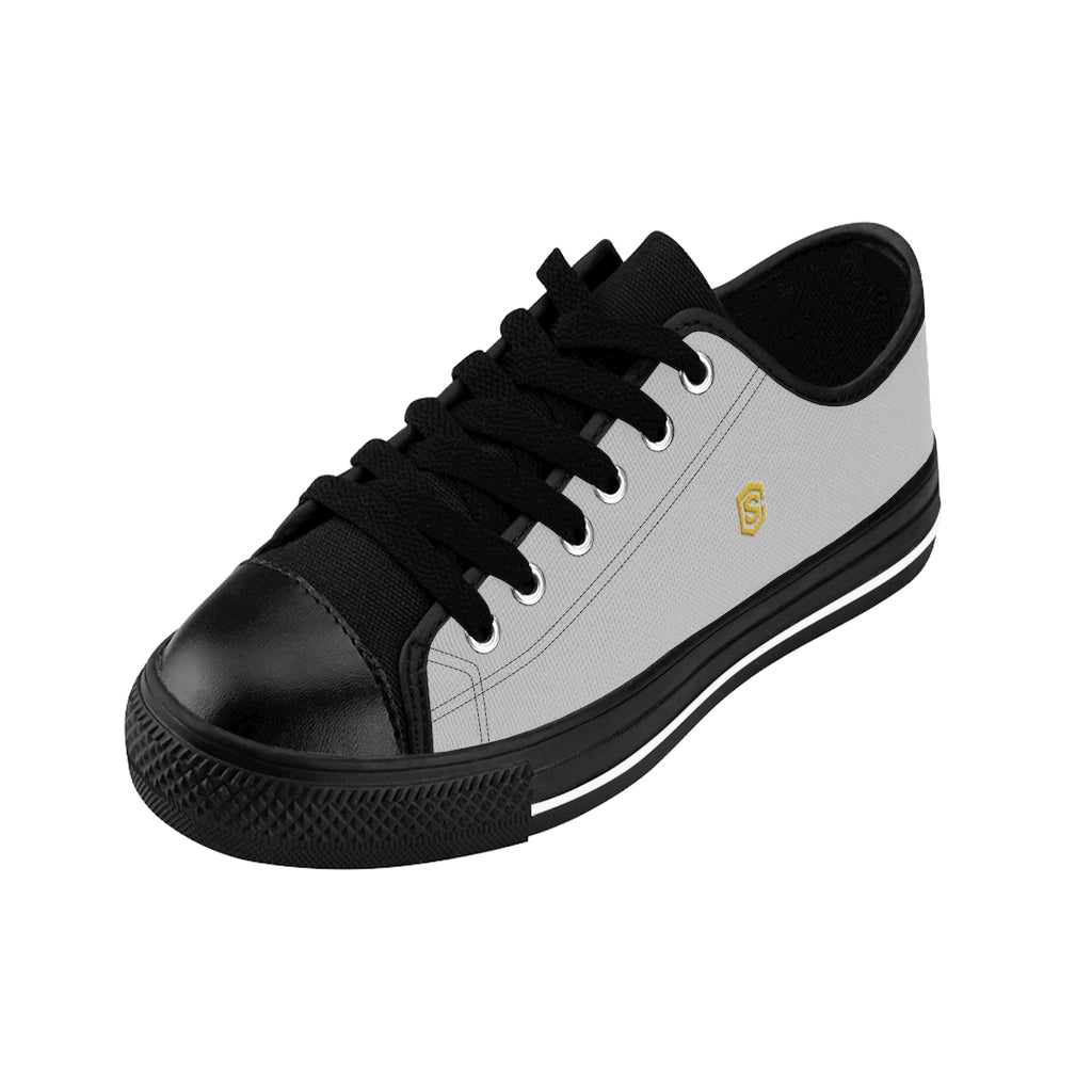 Grey Men's Sneakers golden logo