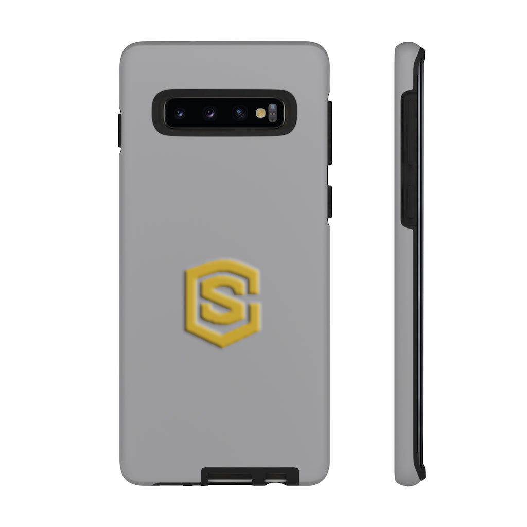 Grey Tough Cases Gold Logo