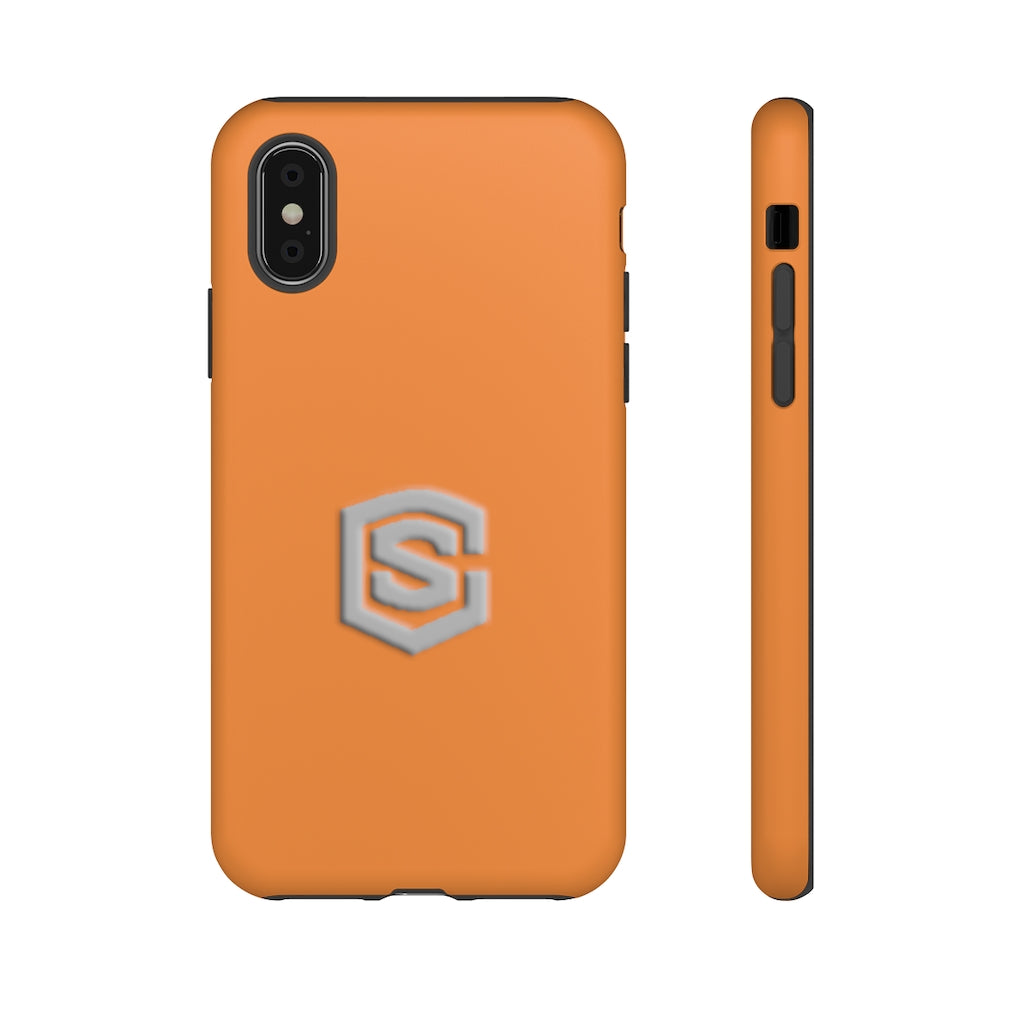 Orange Tough Cases Silver Logo