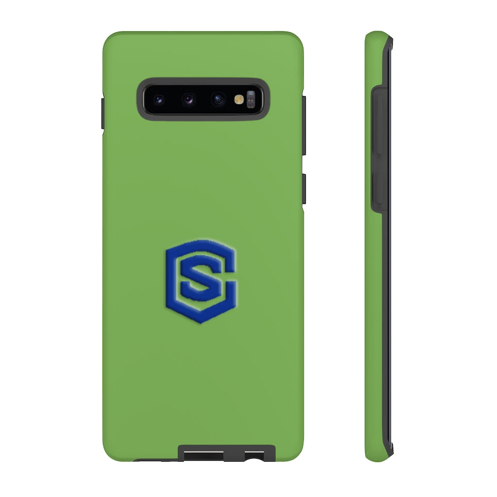 Green Tough Cases Blue Logo