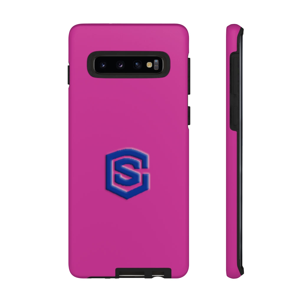 Pink Tough Cases Blue Logo