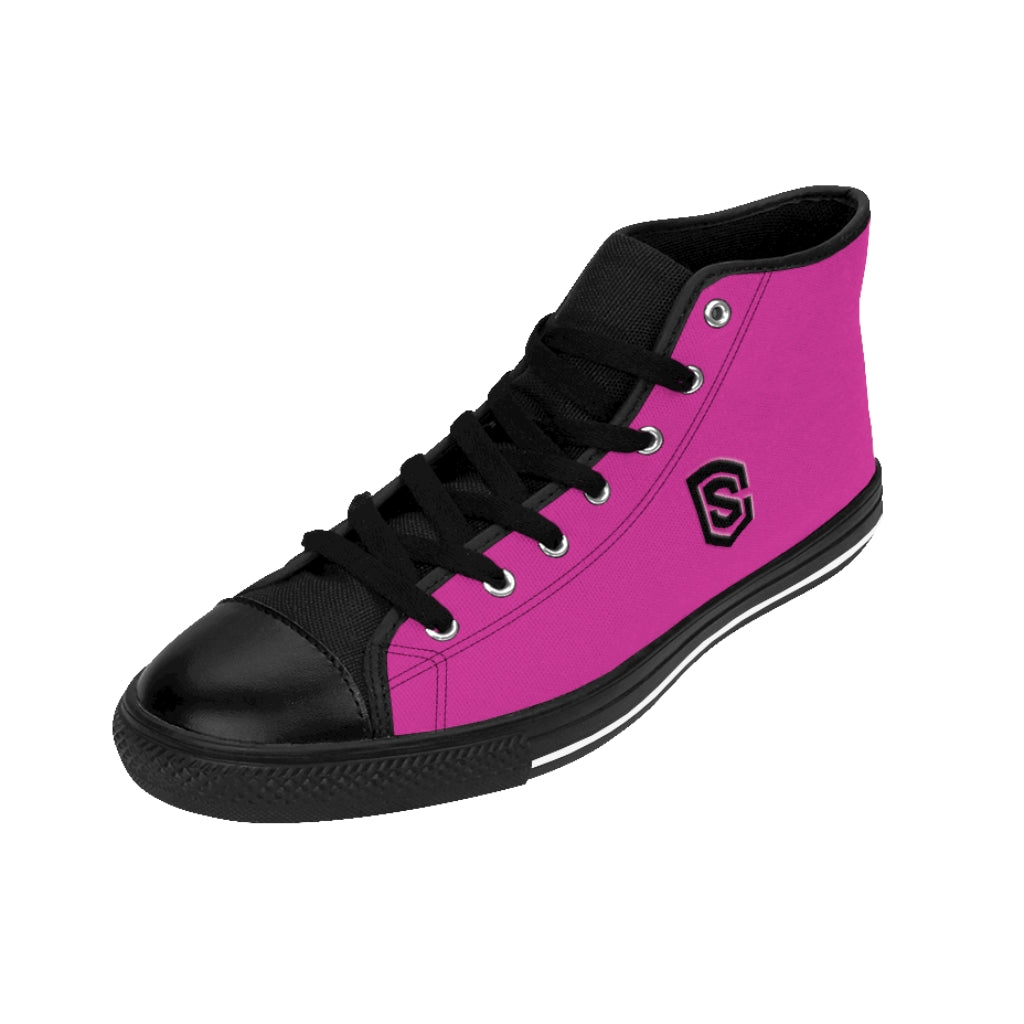 pink Men's High-top Sneakers - black logo