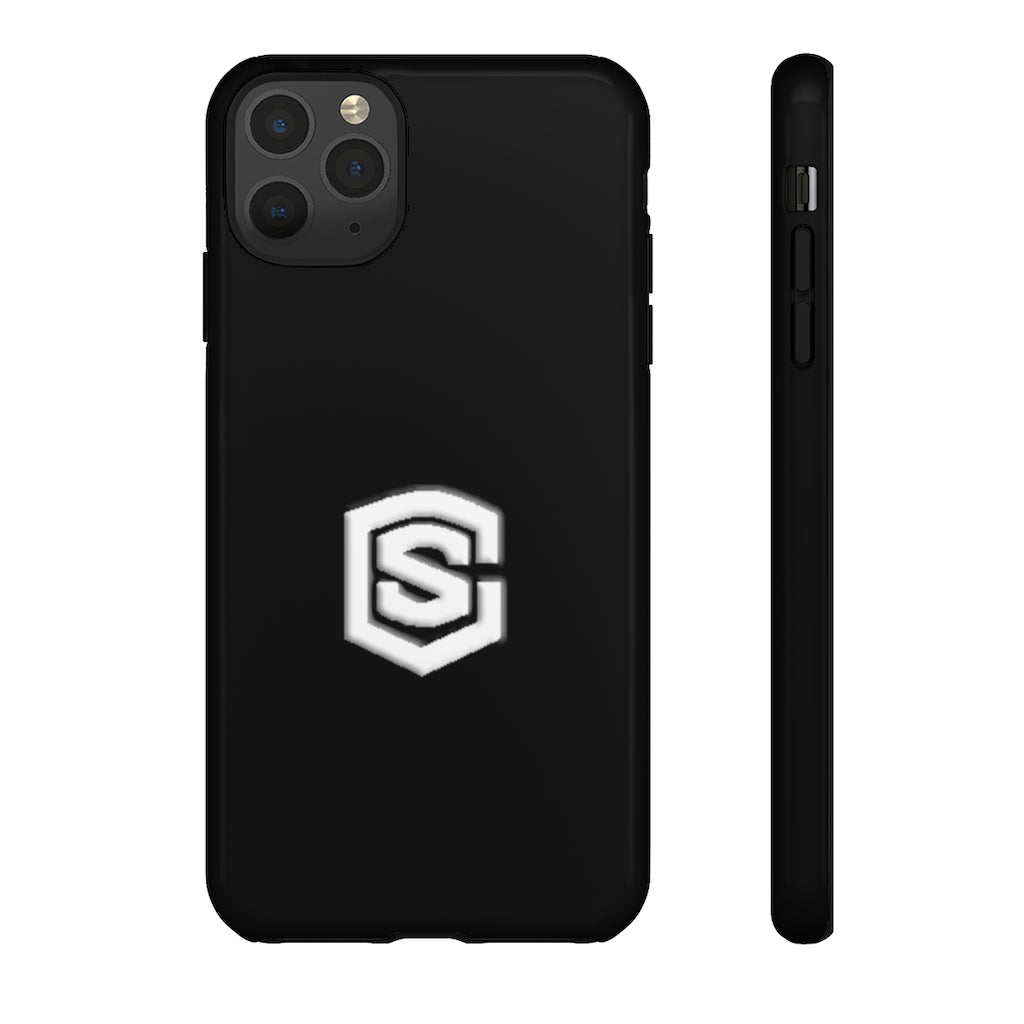 Black Tough Cases White Logo