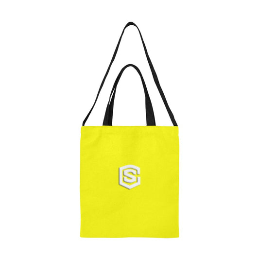 Yellow All Over Print Canvas Tote Bag With White Logo All Over Print Canvas Tote Bag(Model1698)(Medium)