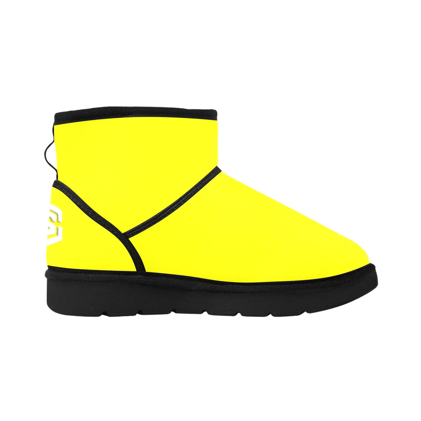 YELLOW Low Top Men's Snow Boots WITH WHITE LOGO Low Top Men's Snow Boots (Model 049)