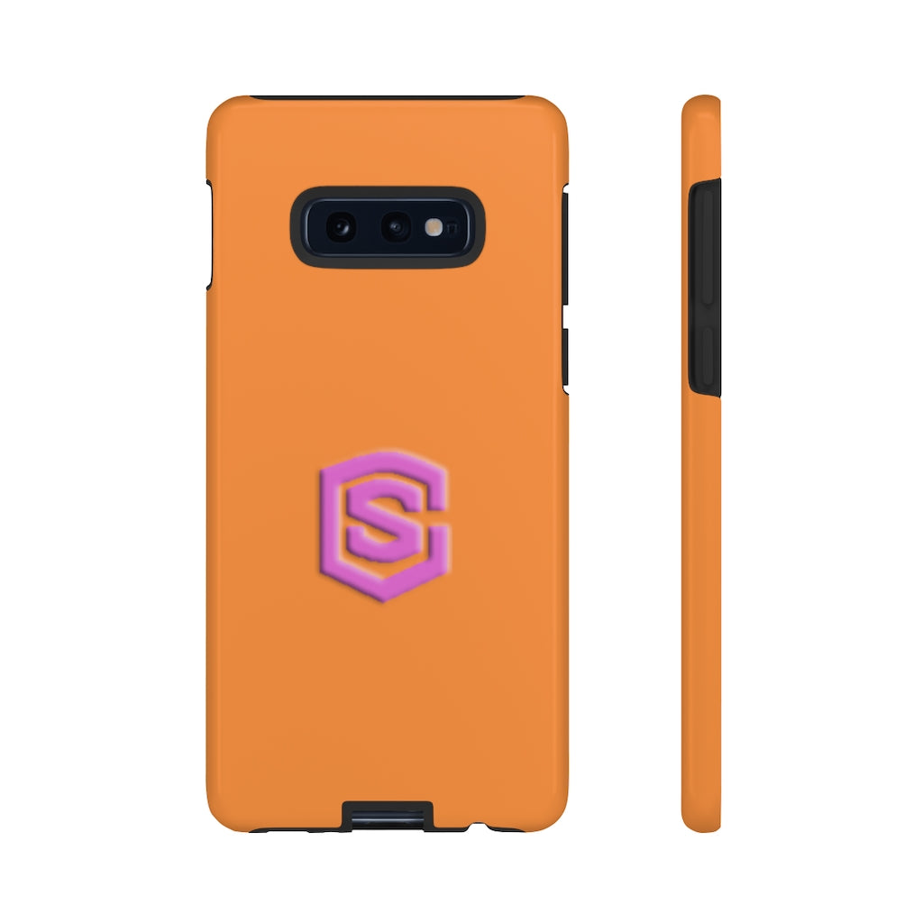 Orange Tough Cases Pink Logo