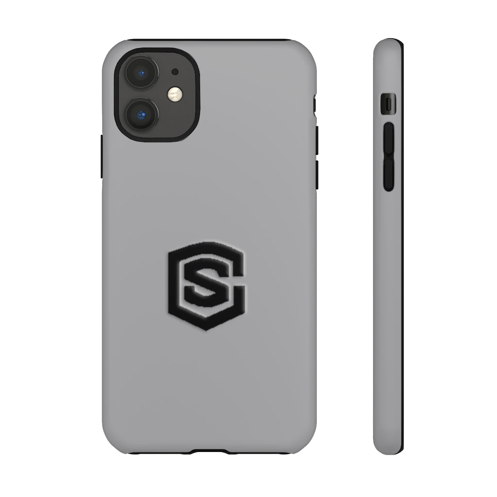 Grey Tough Cases Black Logo