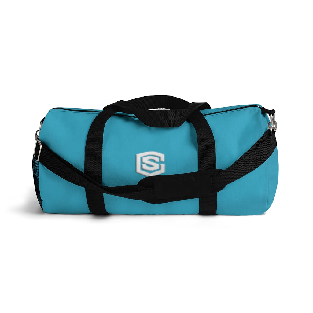 Blue Duffel Bag White Logo