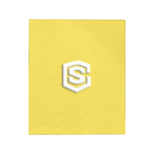 Yellow Custom Quilt White Logo Custom Quilt 50" x 60"