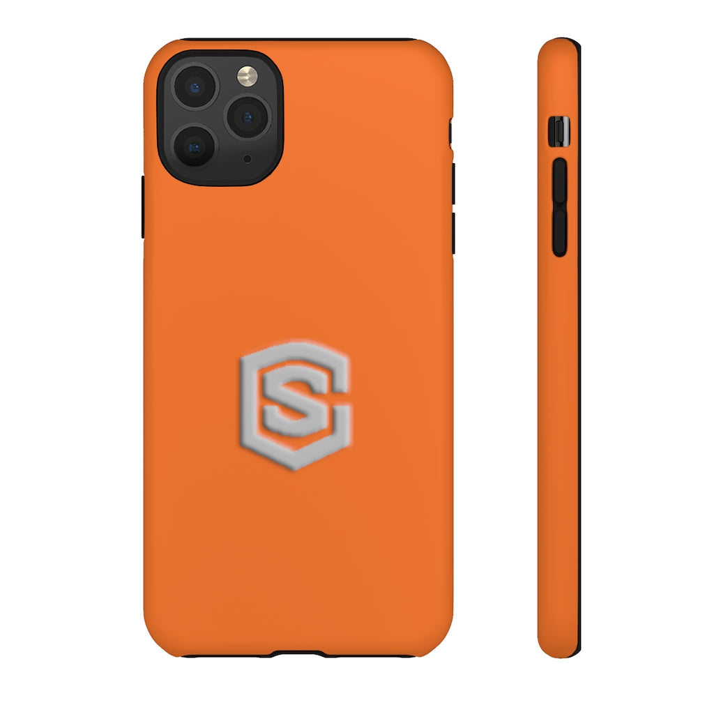Orange Tough Cases Silver Logo