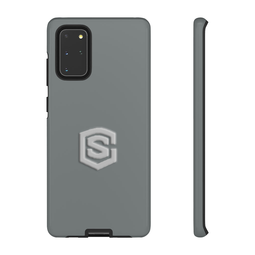 Grey Tough Cases Silver Logo