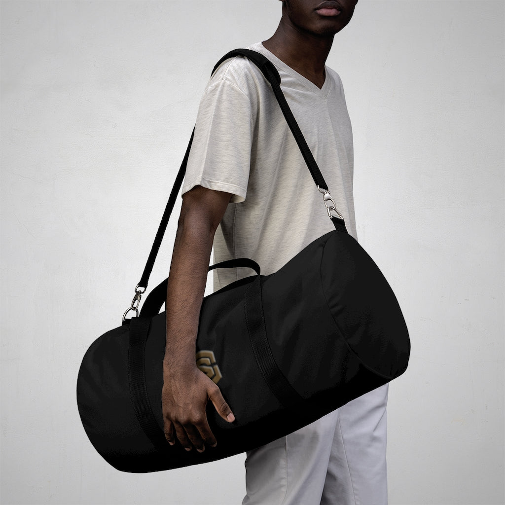 Black Duffel Bag Brown Logo